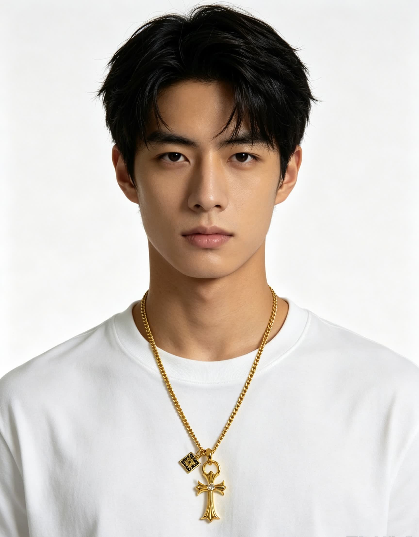 Chrome Hearts Gold-Plated Cross Pendant Necklace